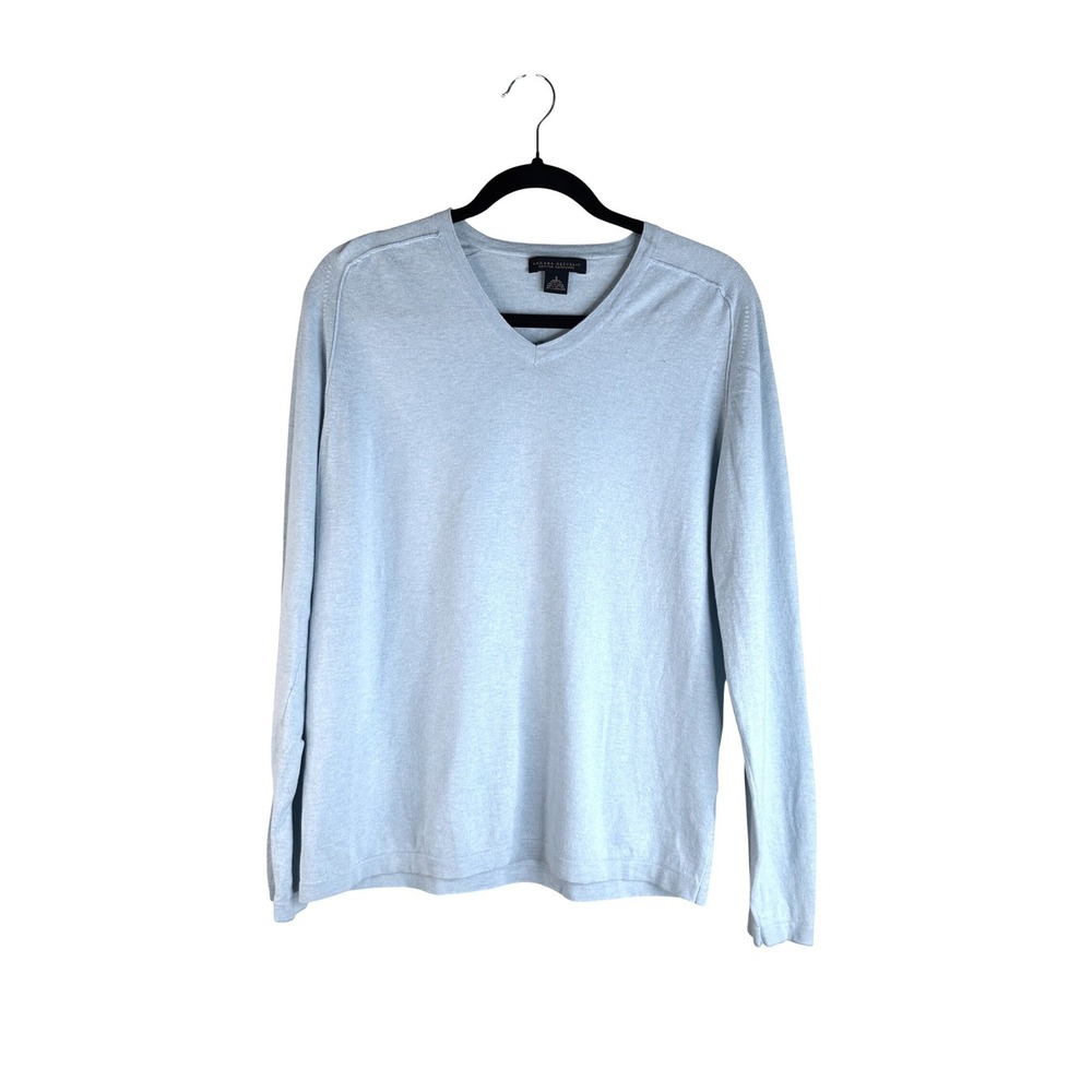 Banana Republic Men's Light Blue Cotton Cashmere Blend V-Neck Sweater Size Small